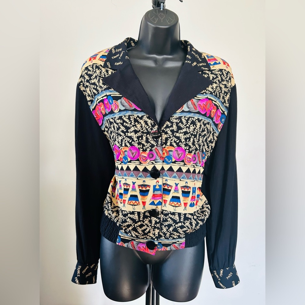 90s Parisian Style, Art to Wear Blouse by Carole Little.